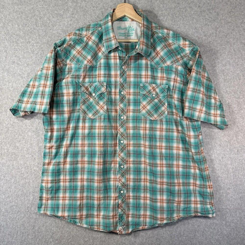 Wrangler 20X Competition SZ XXL Advanced Comfort Western Plaid Pearl Snap Shirt
